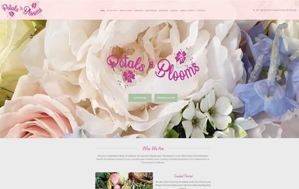 Petals n Blooms florist website example in Ireland
